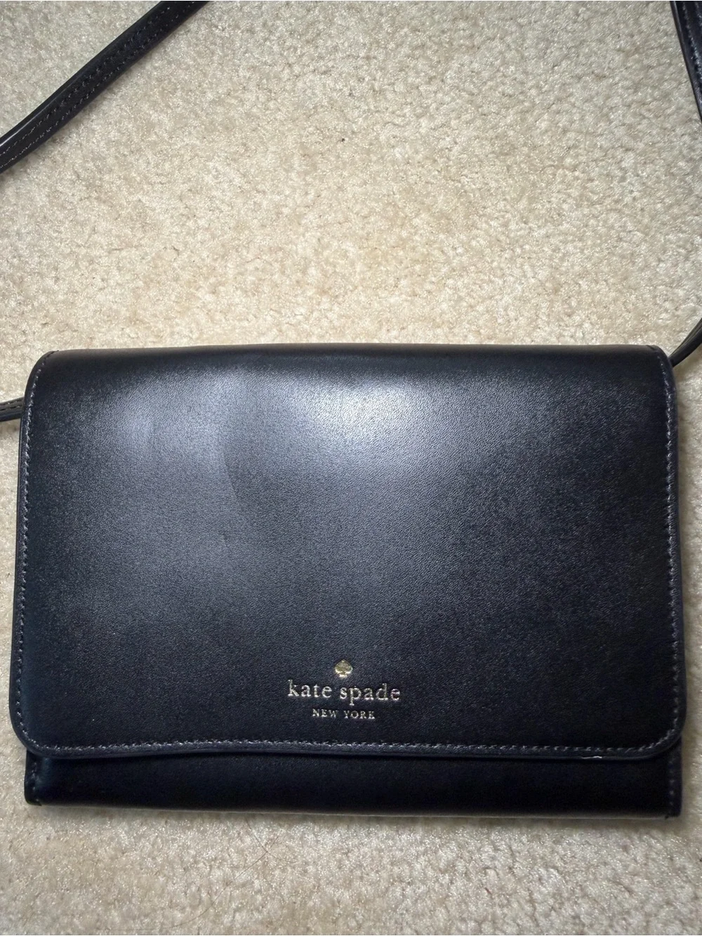 Kate Spade New York Kerri Wallet Crossbody Convertible Purse Black Leather Bag